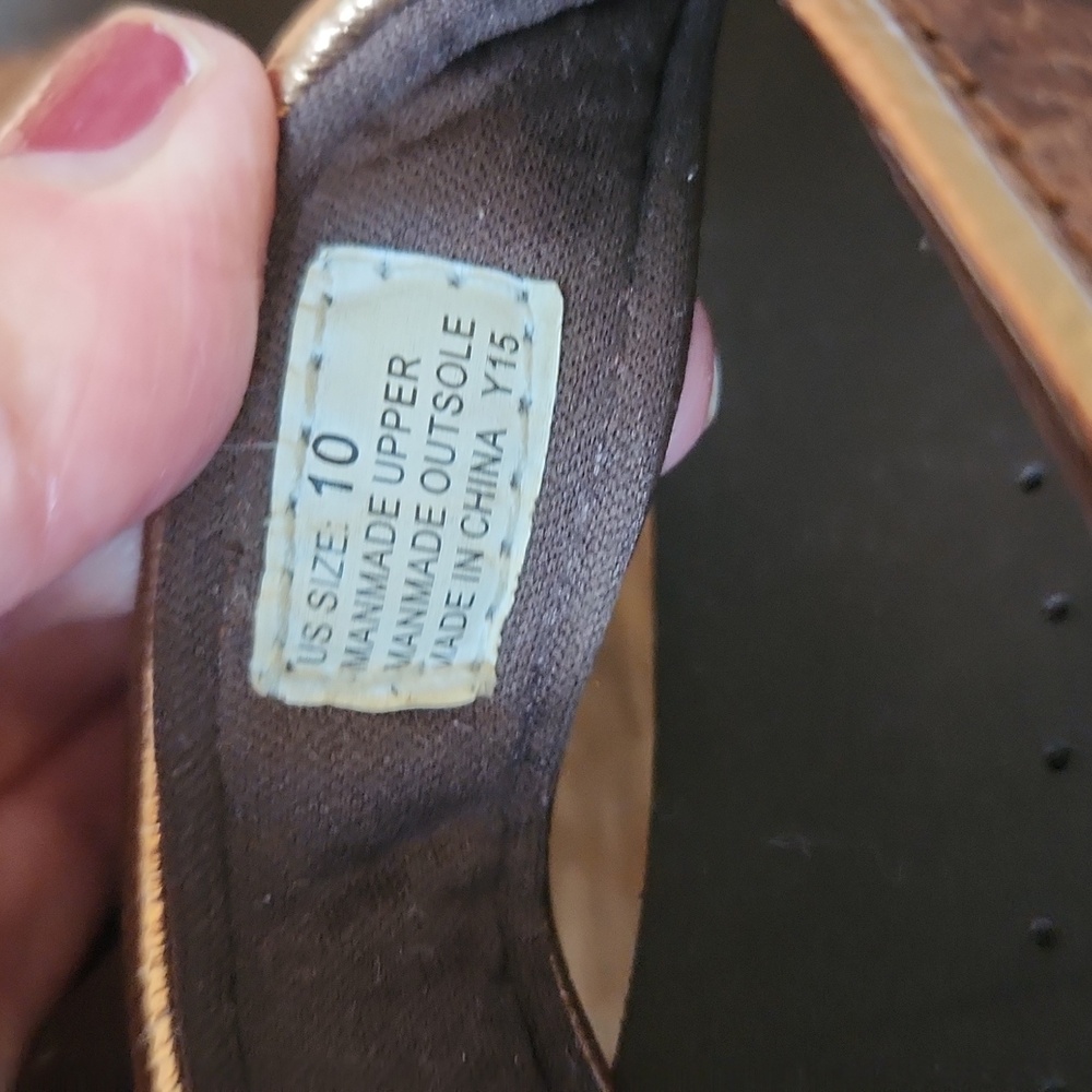 Volatile‎ Tooled Frappachino  Platform Heel Thong Sandal Brown sz 10 Chunky - Picture 8 of 13